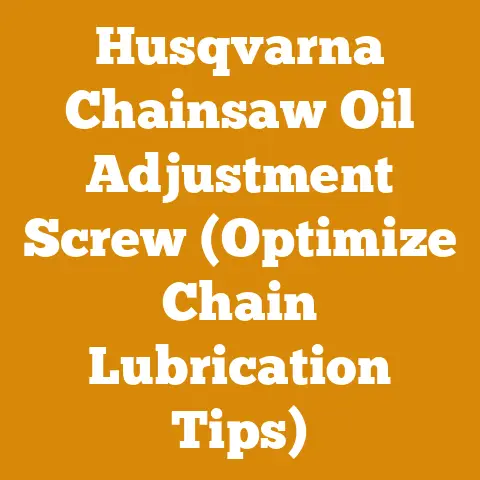 Husqvarna Chainsaw Oil Adjustment Screw (Optimize Chain Lubrication Tips)