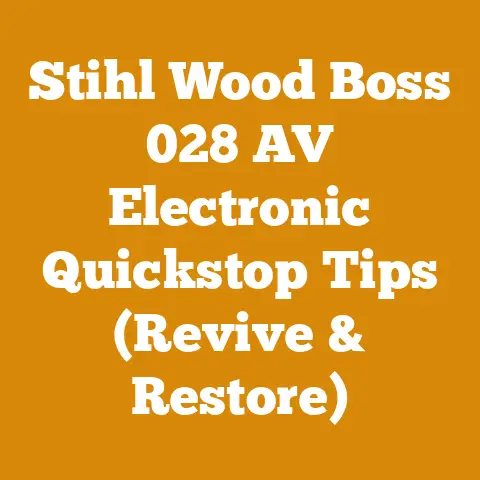 Stihl Wood Boss 028 AV Electronic Quickstop Tips (Revive & Restore)