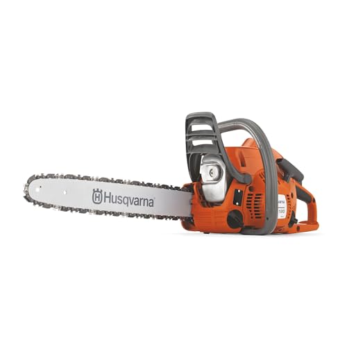 Husqvarna 120 Mark III Gas Chainsaw, 38-cc, 2-Cycle X-Torq Engine, 14 Inch Chainsaw with Automatic...