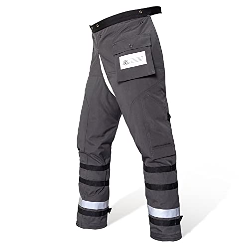 YARDMARIS Technical Wrap Chainsaw Chaps by UL Class A 8 Layers Chainsaw Pants Apron Style Black