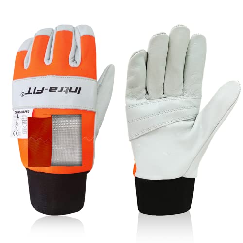 Intra-FIT Chainsaw Gloves Saw Protection on Left Hand Back, Cut-resistance Gloves EN ISO 11393-4,...