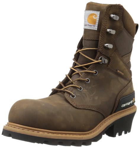 Carhartt Men's 8' Waterproof Composite Toe Leather Logger Boot CML8360, Crazy Horse Brown, 10.5 M US