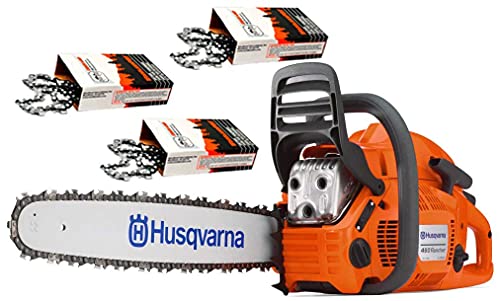 Husqvarna 460 Rancher (60cc) Chainsaw With 24' Bar and Chain Plus 3 WoodlandPRO Chain Loops