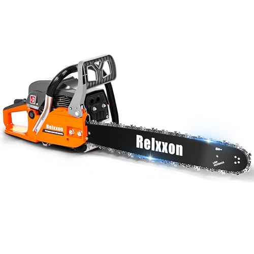 Relxxon 58cc Gas Chainsaw, 20-Inch, 2-Cycle Gas Powered Chainsaw with Automatic Oiler,...