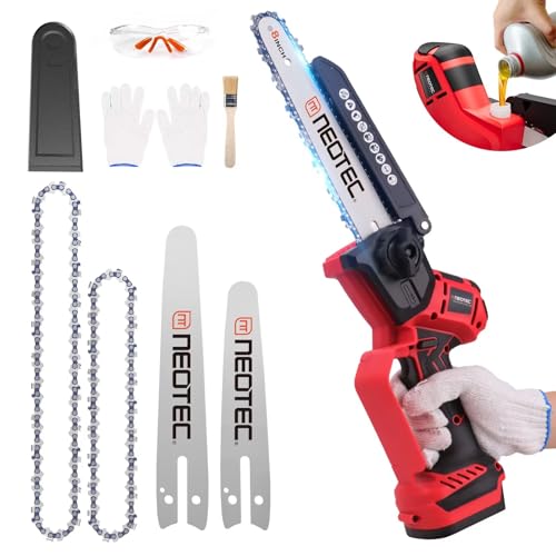 Mini Chainsaw Fits for Milwaukee M18 Battery, NEOTEC 6 Inch & 8 Inch Cordless Electric Chainsaw with...