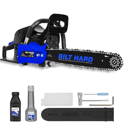 BILT HARD 18 Inch Gas Chainsaw, 46cc 2.4 HP Gas Power Chain Saw with Automatic Oiler, 2-Cycle...