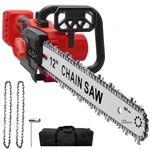 Cordless Chainsaw Compatible With Milwaukee M18 18V Battery, Cordless Chain saw with 2 Pcs...