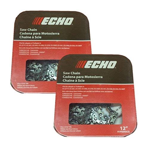 Echo Set of 2 OEM 12' Chainsaw Chain 45 DL 3/8' .050' 91PX45CQ