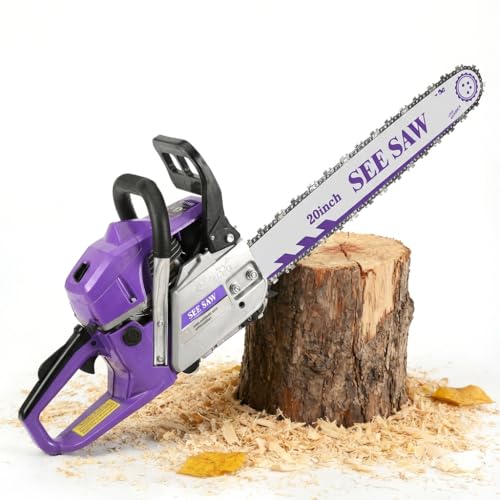 20-inch Gasoline Chainsaw, cordless Handheld Saw (20-inch purple)