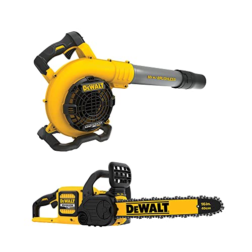 DEWALT DCKO667X1 60V MAX Brushless Chainsaw/Blower Combo Kit, Yellow/Black