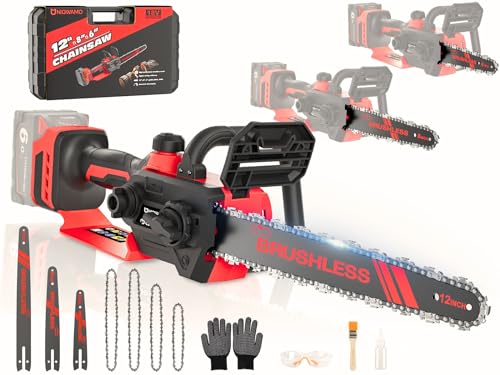 Uniqwamo 3-IN-1 Chainsaw For Milwaukee M18 18V Battery,12-Inch/ 8-Inch/ 6-Inch 1000W Cordless...