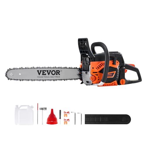 VEVOR Gas Chainsaw 52CC 2-Cycle Gasoline Powered Chainsaw 18 Inch Handheld Cordless Petrol Chain...