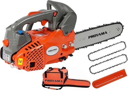 PROYAMA 26CC 2-Cycle Top Handle Gas Powered Chainsaw 12 Inch Petrol Handheld Cordless Chain Saw for...