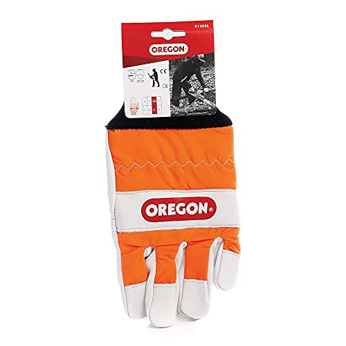 Oregon Chainsaw Left-Hand Protection Leather Gloves – Medium (size 9) (91305M)