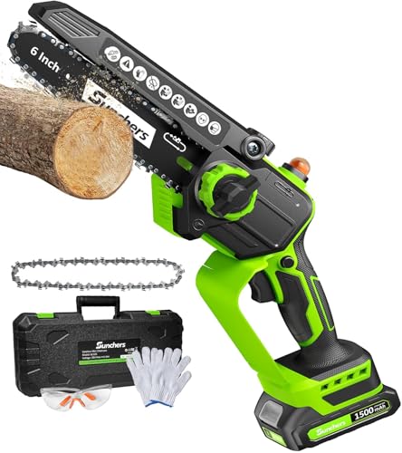 Mini Chainsaw Cordless, 6 Inch Electric Chainsaw with Auto Oiler Handheld Battery Powered Chain Saw...