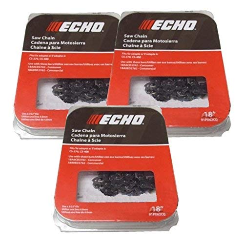 Echo 91PX62CQ-3 Pack of 3 Chainsaw Chain 18 Inches