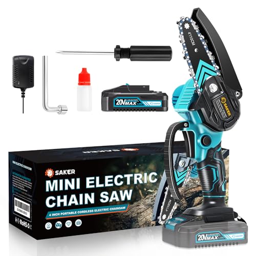 Saker Mini Chainsaw,Portable Electric Chainsaws Cordless,Handheld Chain Saw Pruning Shears Chain...