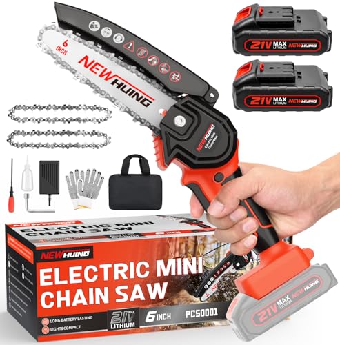 Mini Cordless Chainsaw Kit, Upgraded 6' One-Hand Handheld Electric Portable Chainsaw, 21V...