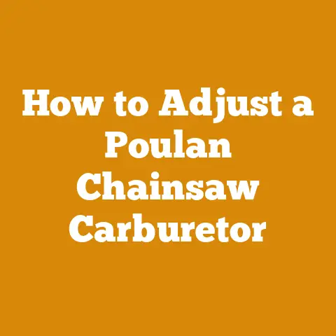 How to Adjust a Poulan Chainsaw Carburetor