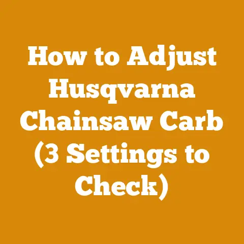 How to Adjust Husqvarna Chainsaw Carb (3 Settings to Check)