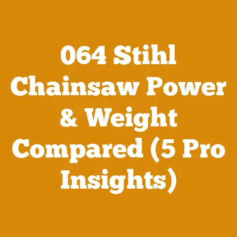 064 Stihl Chainsaw Power & Weight Compared (5 Pro Insights)