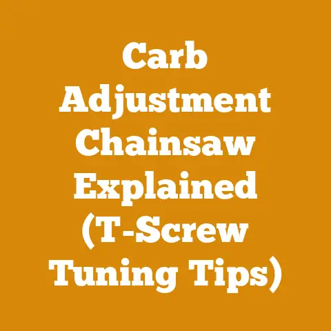 Carb Adjustment Chainsaw Explained (T-Screw Tuning Tips)