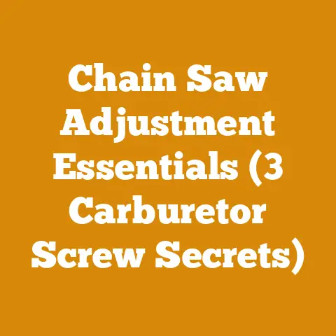 Chain Saw Adjustment Essentials (3 Carburetor Screw Secrets)