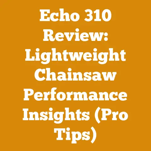 Echo 310 Review: Lightweight Chainsaw Performance Insights (Pro Tips)