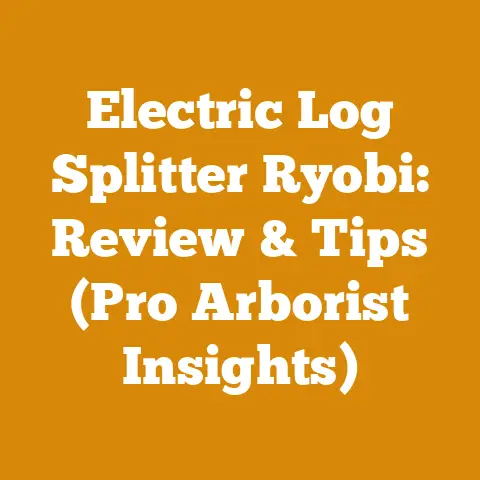Electric Log Splitter Ryobi: Review & Tips (Pro Arborist Insights)