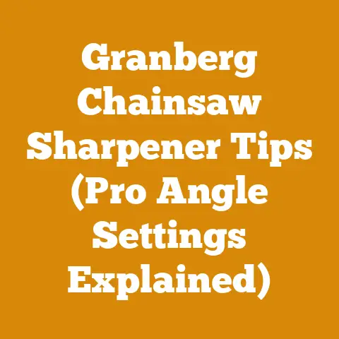 Granberg Chainsaw Sharpener Tips (Pro Angle Settings Explained)