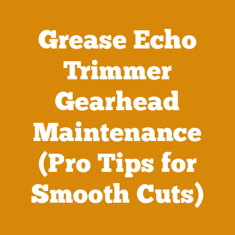Grease Echo Trimmer Gearhead Maintenance (Pro Tips for Smooth Cuts)