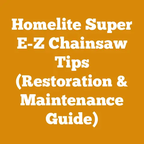 Homelite Super E-Z Chainsaw Tips (Restoration & Maintenance Guide)