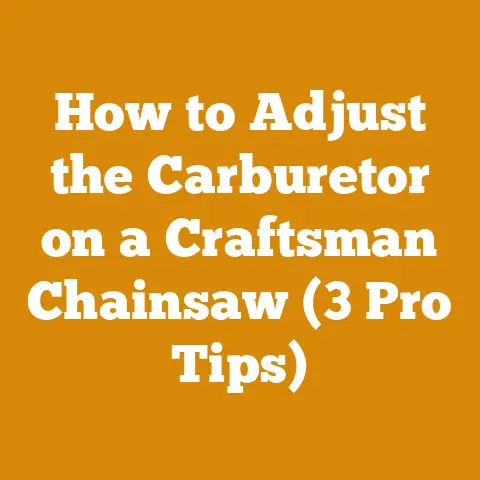 How to Adjust the Carburetor on a Craftsman Chainsaw (3 Pro Tips)