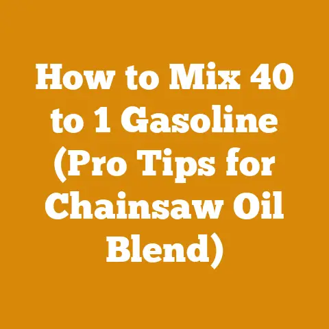 How to Mix 40 to 1 Gasoline (Pro Tips for Chainsaw Oil Blend)