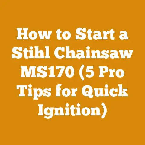 How to Start a Stihl Chainsaw MS170 (5 Pro Tips for Quick Ignition)