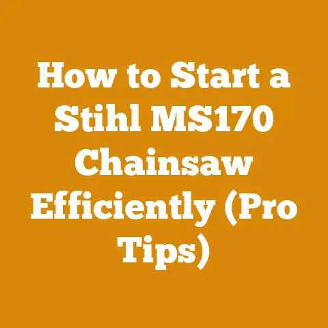 How to Start a Stihl MS170 Chainsaw Efficiently (Pro Tips)