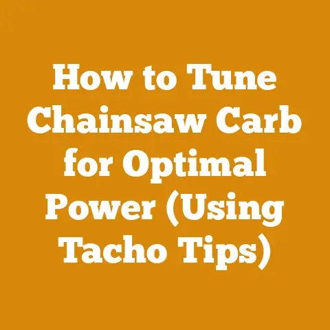 How to Tune Chainsaw Carb for Optimal Power (Using Tacho Tips)