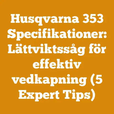 Husqvarna 353 Specifikationer: Lättviktssåg för effektiv vedkapning (5 Expert Tips)