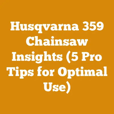 Husqvarna 359 Chainsaw Insights (5 Pro Tips for Optimal Use)