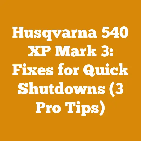 Husqvarna 540 XP Mark 3: Fixes for Quick Shutdowns (3 Pro Tips)