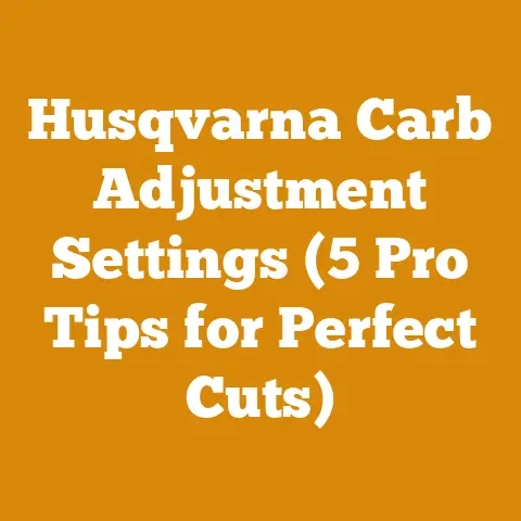 Husqvarna Carb Adjustment Settings (5 Pro Tips for Perfect Cuts)