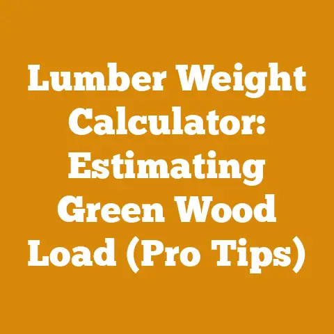 Lumber Weight Calculator: Estimating Green Wood Load (Pro Tips)