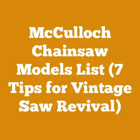McCulloch Chainsaw Models List (7 Tips for Vintage Saw Revival)