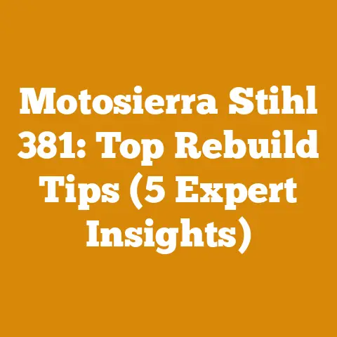 Motosierra Stihl 381: Top Rebuild Tips (5 Expert Insights)