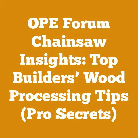OPE Forum Chainsaw Insights: Top Builders’ Wood Processing Tips (Pro Secrets)