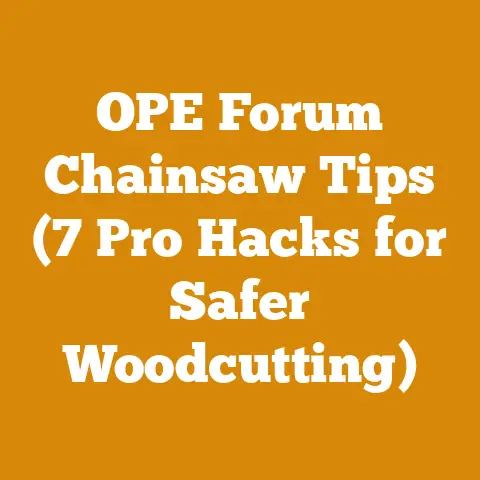 OPE Forum Chainsaw Tips (7 Pro Hacks for Safer Woodcutting)