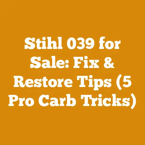 Stihl 039 for Sale: Fix & Restore Tips (5 Pro Carb Tricks)