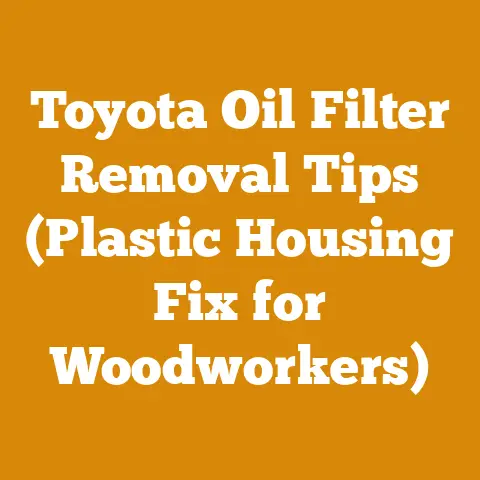 Toyota Oil Filter Removal Tips (Plastic Housing Fix for Woodworkers)