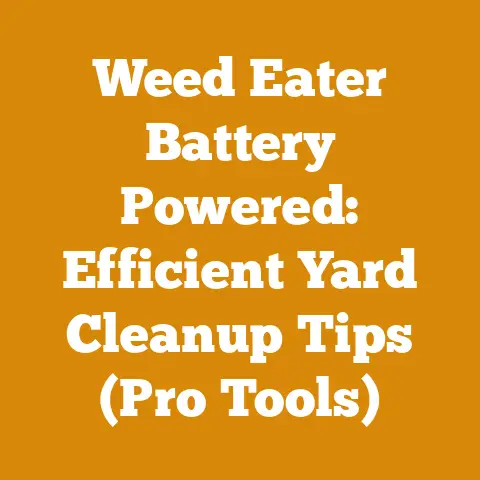 Weed Eater Battery Powered: Efficient Yard Cleanup Tips (Pro Tools)